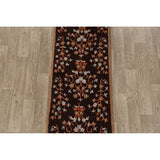 Decorative Floral Brown Oushak Oriental Runner Rug Hand-tufted - 2'7" x 8'1"