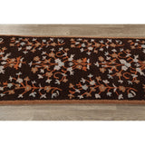 Decorative Floral Brown Oushak Oriental Runner Rug Hand-tufted - 2'7" x 8'1"