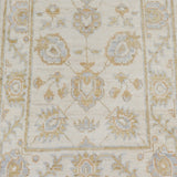 Decorative Floral Oushak Turkish Area Rug Handmade Wool Carpet - 1'11" x 3'3"