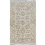 Decorative Floral Oushak Turkish Area Rug Handmade Wool Carpet - 1'11" x 3'3"