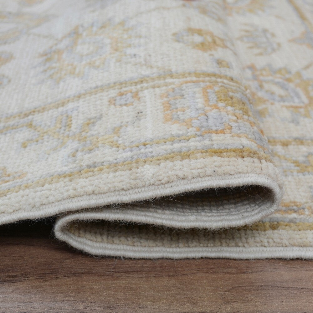 Decorative Floral Oushak Turkish Area Rug Handmade Wool Carpet - 1'11" x 3'3"