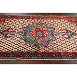 Decorative Geometric Ardebil Persian Area Rug Hand-Knotted Carpet - 3'4" x 5'11"