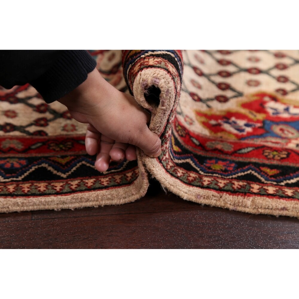 Decorative Geometric Ardebil Persian Area Rug Hand-Knotted Carpet - 3'4" x 5'11"