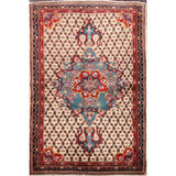 Decorative Geometric Ardebil Persian Area Rug Hand-Knotted Carpet - 3'4" x 5'11"