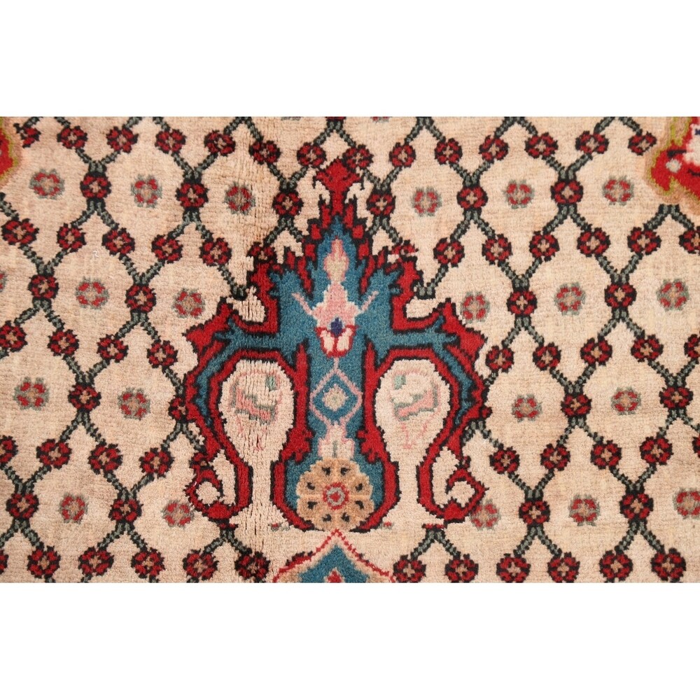 Decorative Geometric Ardebil Persian Area Rug Hand-Knotted Carpet - 3'4" x 5'11"