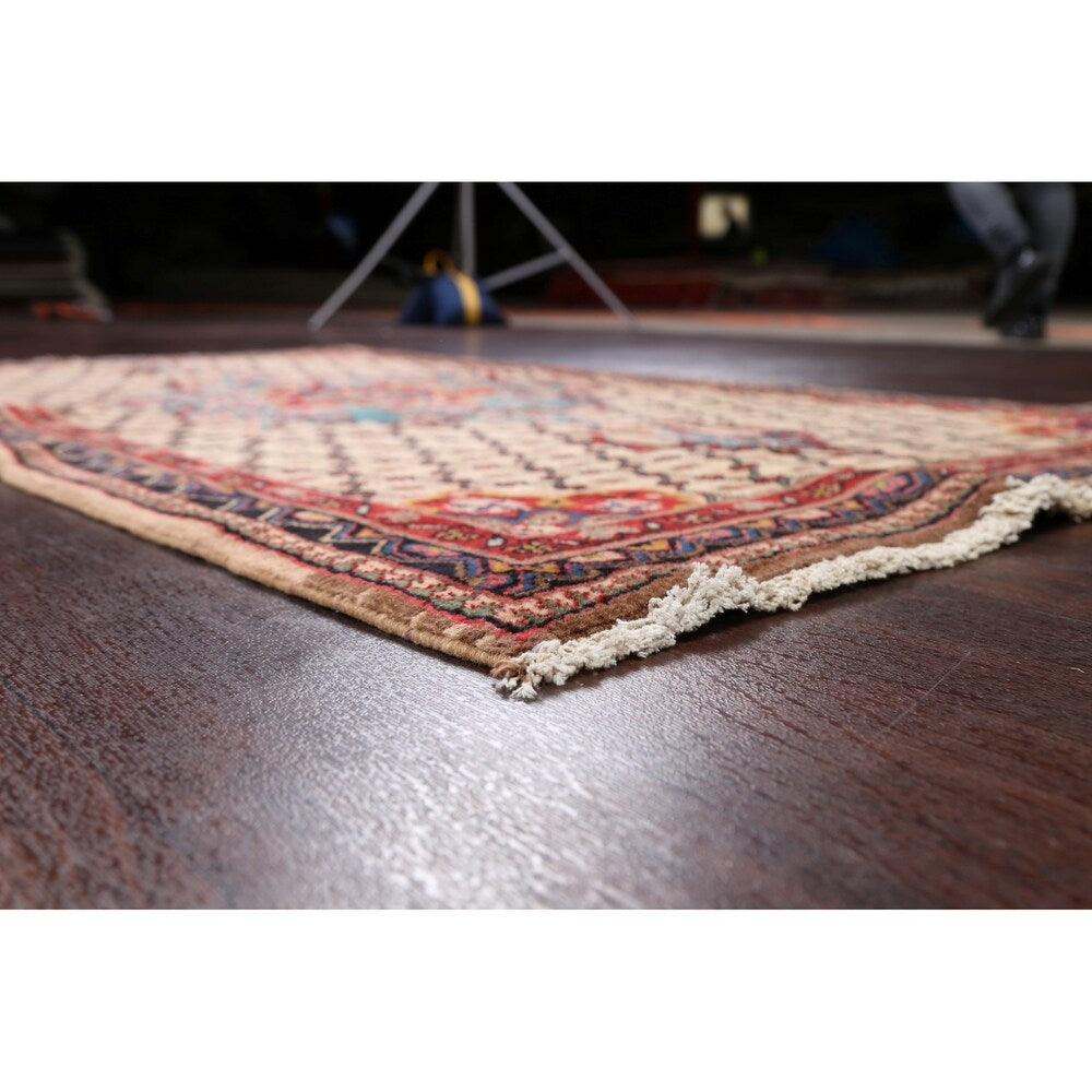 Decorative Geometric Ardebil Persian Area Rug Hand-Knotted Carpet - 3'4" x 5'11"