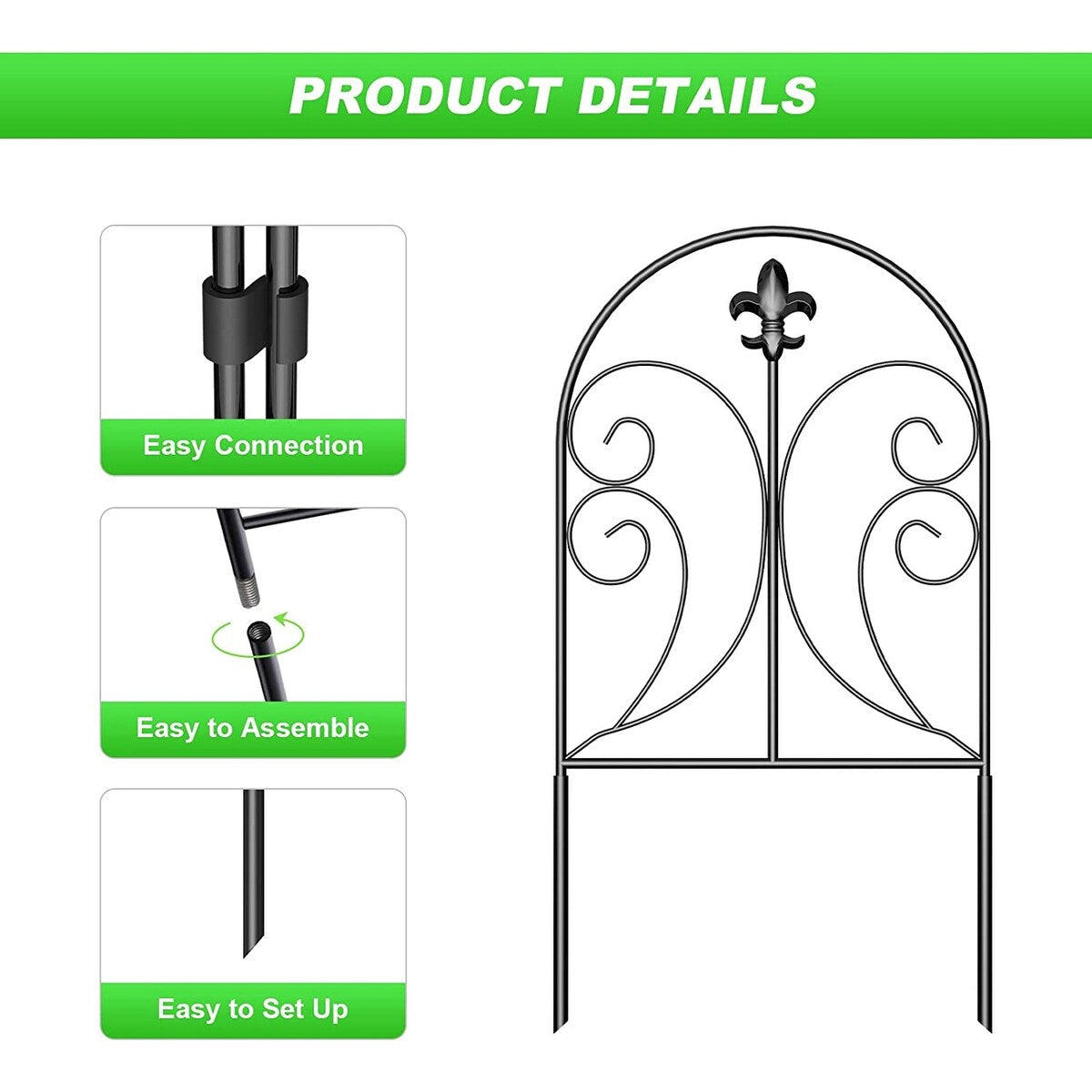 Decorative Graden Fence 10 Pack, 24in(H) x 10ft(L)