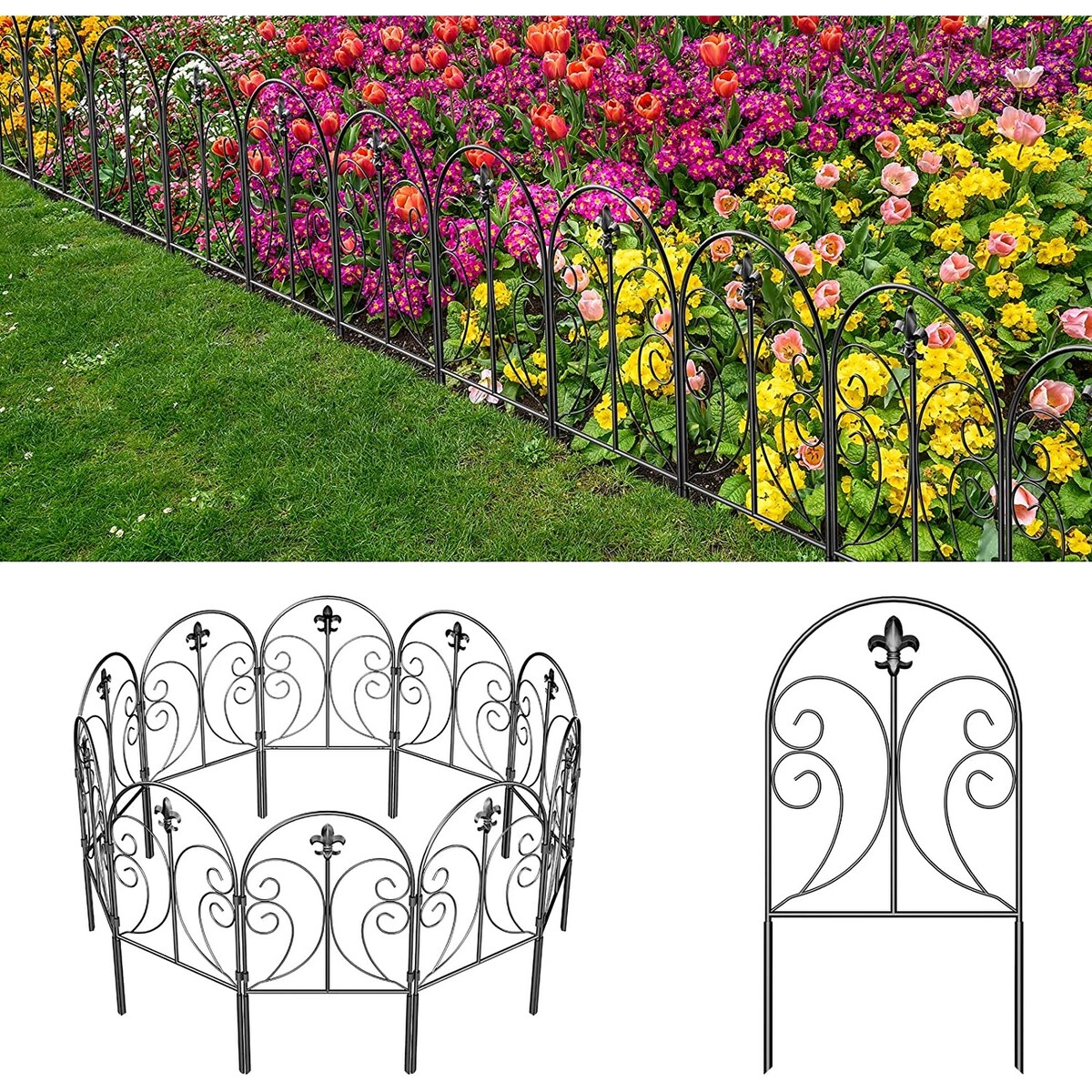 Decorative Graden Fence 10 Pack, 24in(H) x 10ft(L)
