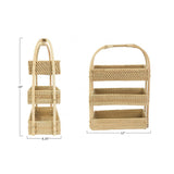 Decorative Handwoven Rattan 3-Tier Storage Tray