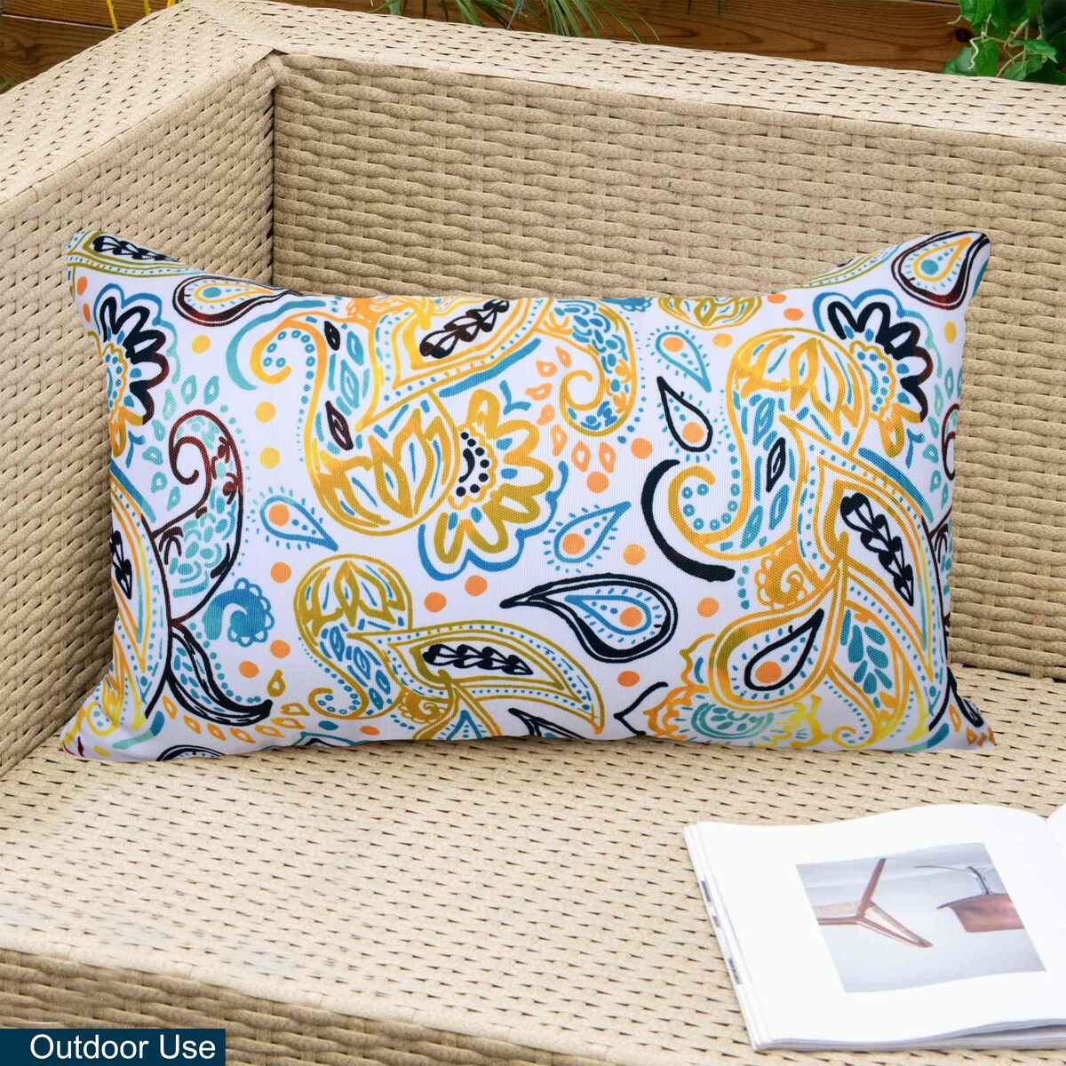 Indoor/Outdoor Weatherproof Throw Pillows with Inserts | 12x20 Inches