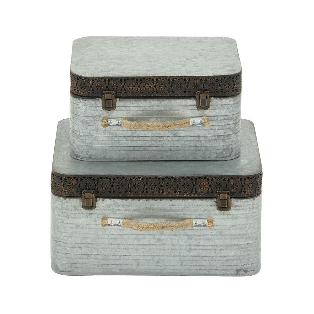 Decorative Metal Boxes (Set of 2)