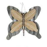 Decorative Metal Butterfly Wall Sculpture, Gray and Brown