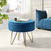 Decorative Round Shaped Ottoman with Metal Legs