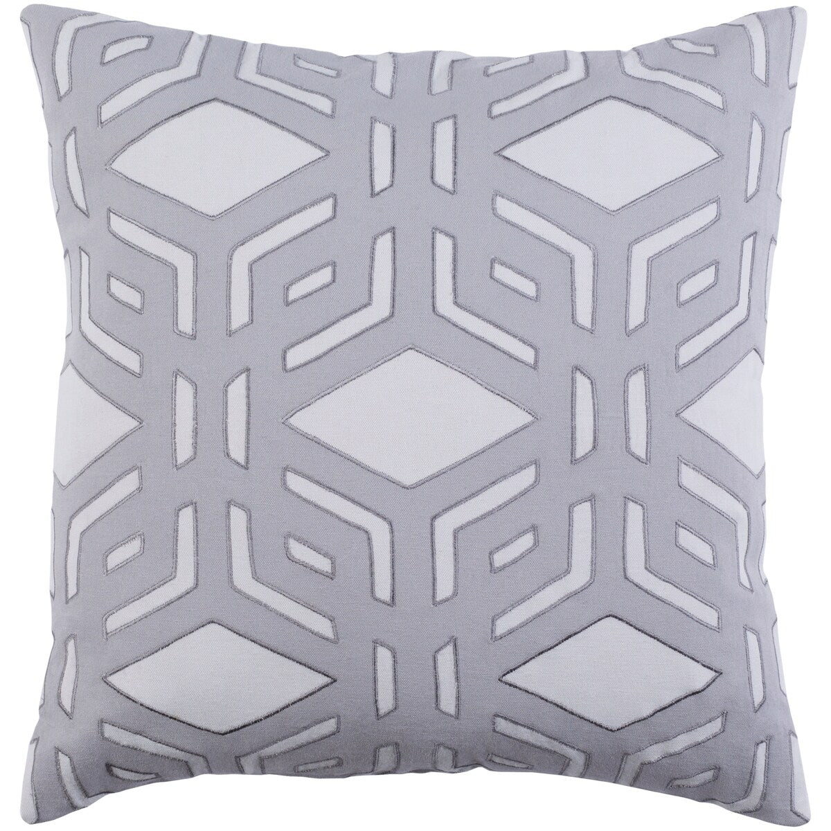 Decorative Stanhope Silver 18-inch Throw Pillow Cover