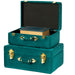 Decorative Tufted Velvet Suitcase Treasure Chest Set of 2 - N/A
