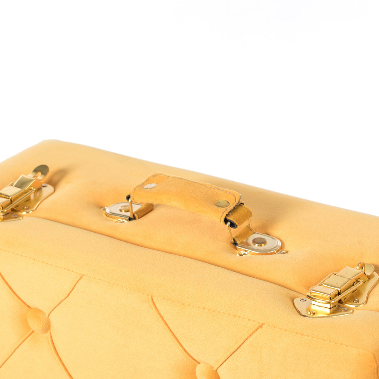 Decorative Tufted Velvet Suitcase Treasure Chest Set of 2 - N/A