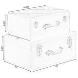 Decorative Tufted Velvet Suitcase Treasure Chest Set of 2 - N/A