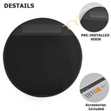 Decorative Wall Mirror Round Mirrors - Black 24 Inches Geometric Circle Mirror Personality Hanging Mirrors