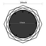 Decorative Wall Mirror Round Mirrors - Black 24 Inches Geometric Circle Mirror Personality Hanging Mirrors