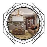 Decorative Wall Mirror Round Mirrors - Black 24 Inches Geometric Circle Mirror Personality Hanging Mirrors