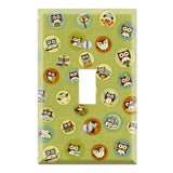 Green Owl Pattern Decorative Wall Plate Cover