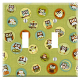 Green Owl Pattern Decorative Wall Plate Cover