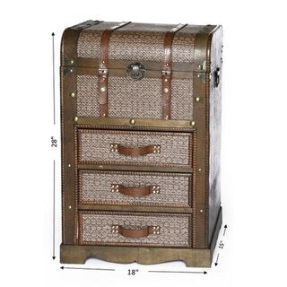 Decorative Wooden Storage Chest with 3 Drawers