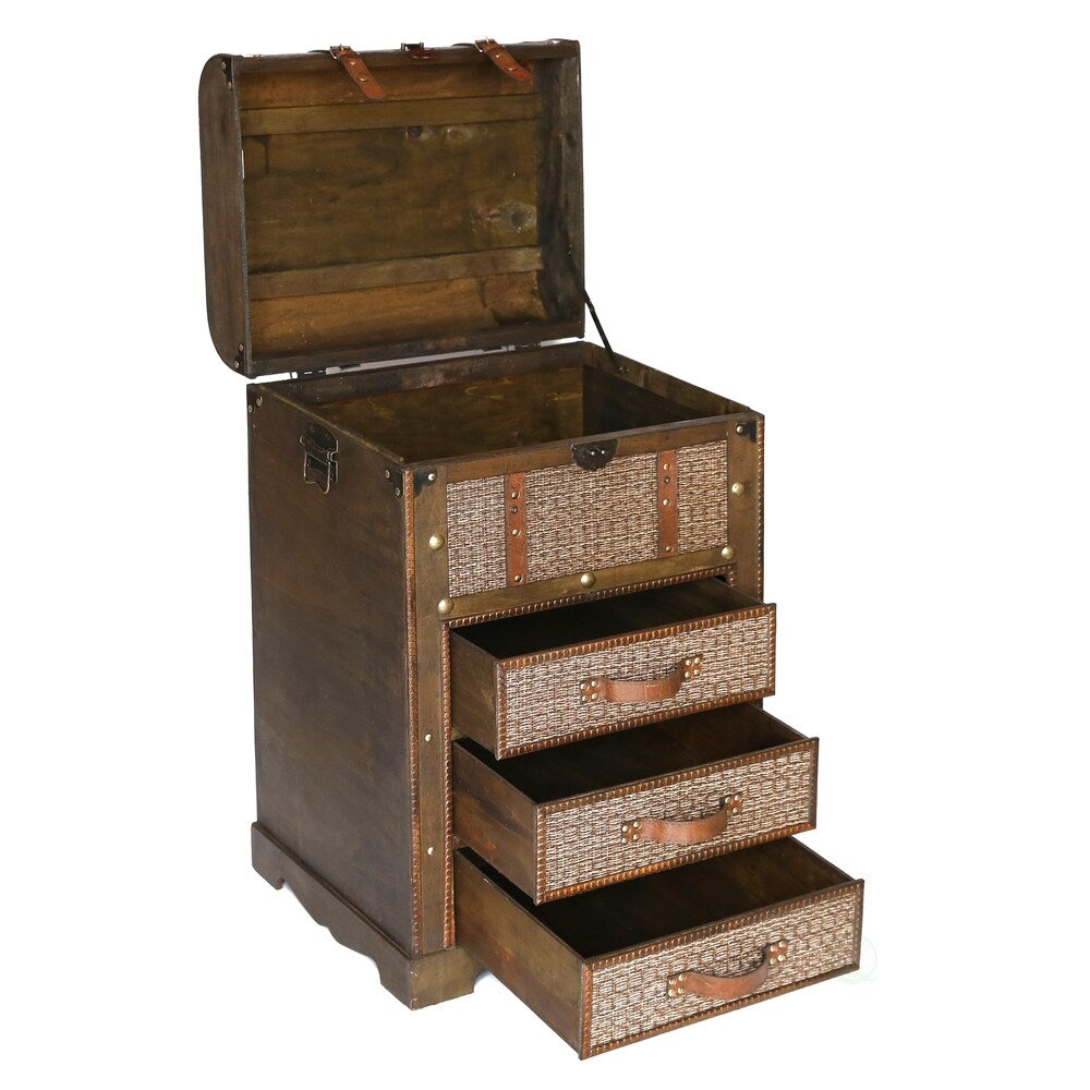 Decorative Wooden Storage Chest with 3 Drawers