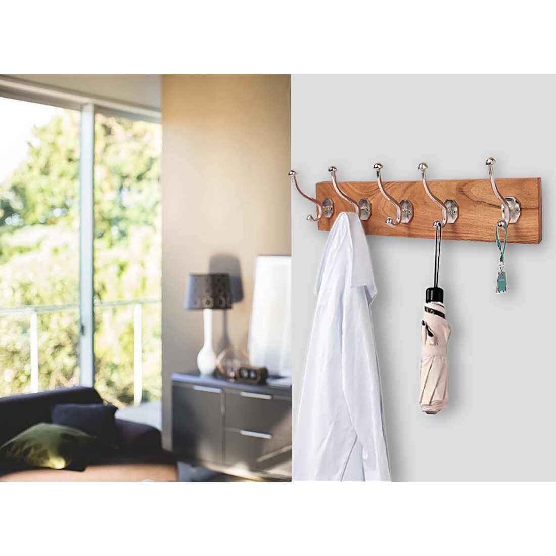 Porch & Den Meeker Hard Wood Utility Wall Mounted Coat Rack