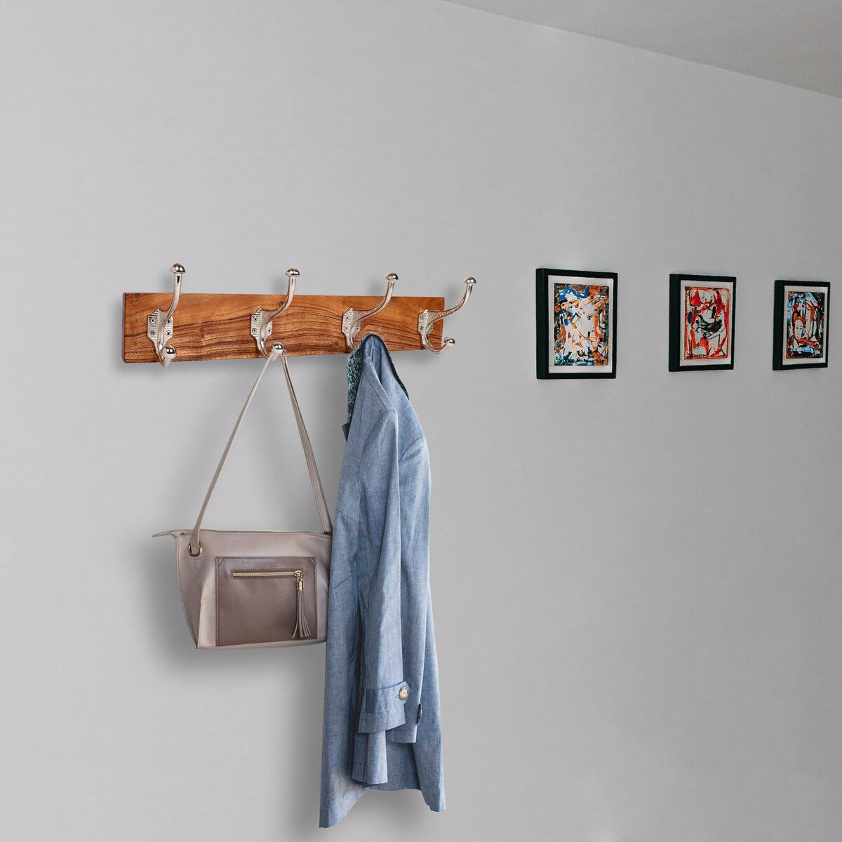 Porch & Den Meeker Hard Wood Utility Wall Mounted Coat Rack