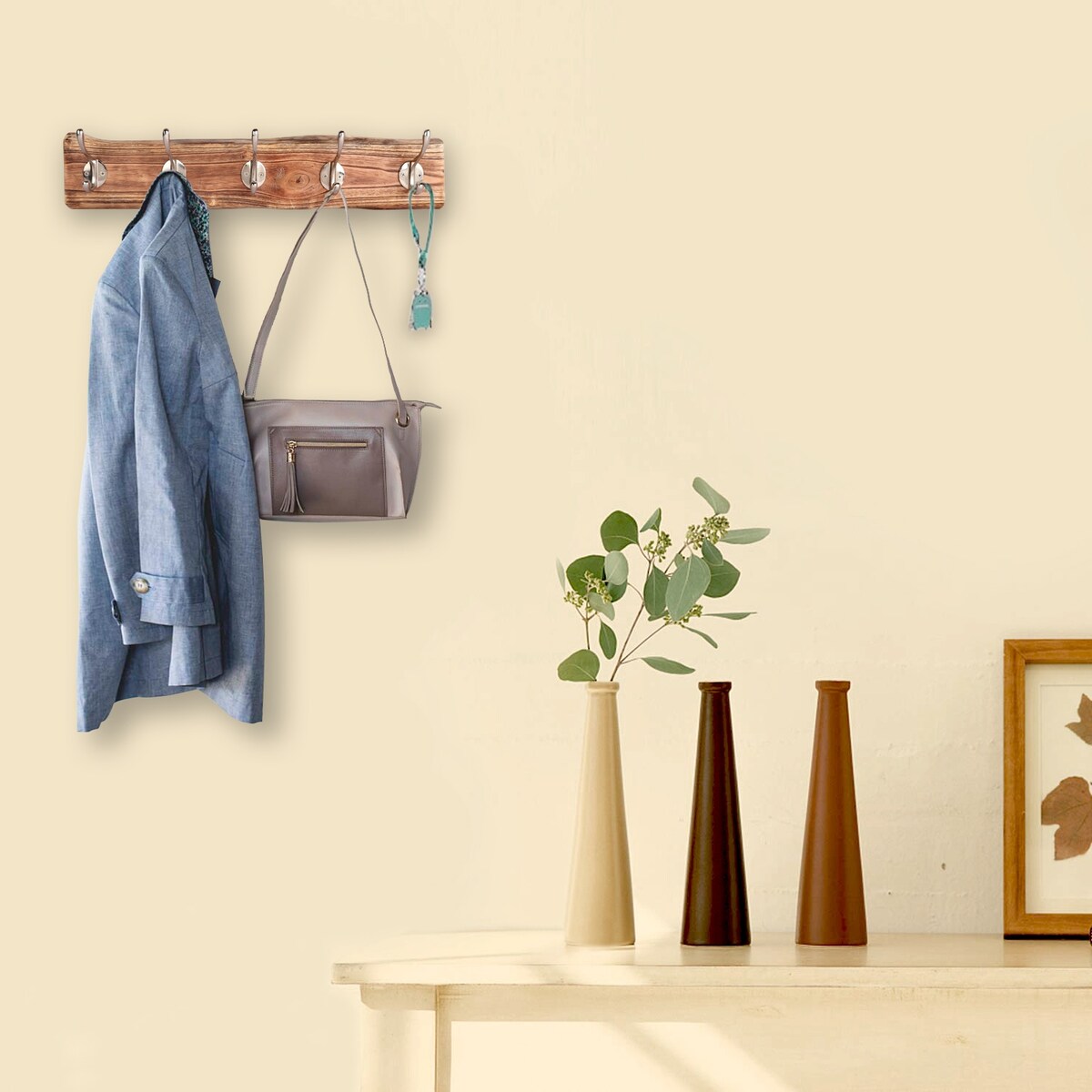 Porch & Den Meeker Hard Wood Utility Wall Mounted Coat Rack