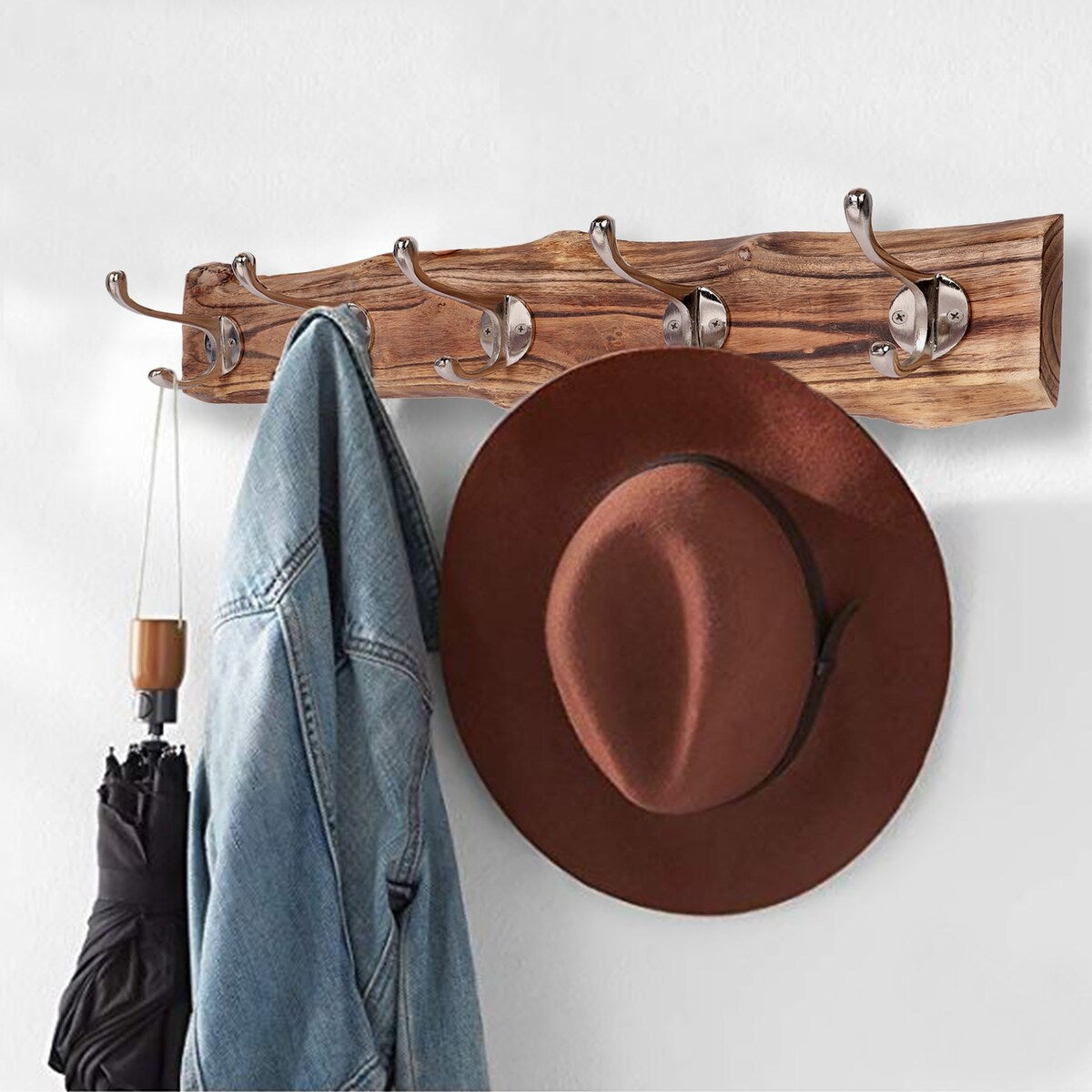 Porch & Den Meeker Hard Wood Utility Wall Mounted Coat Rack