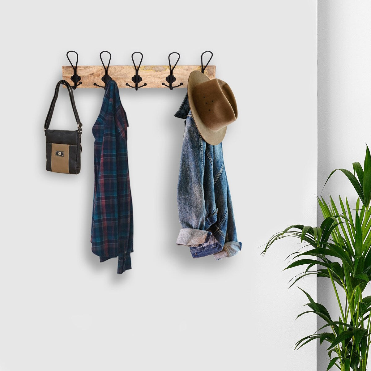 Porch & Den Meeker Hard Wood Utility Wall Mounted Coat Rack
