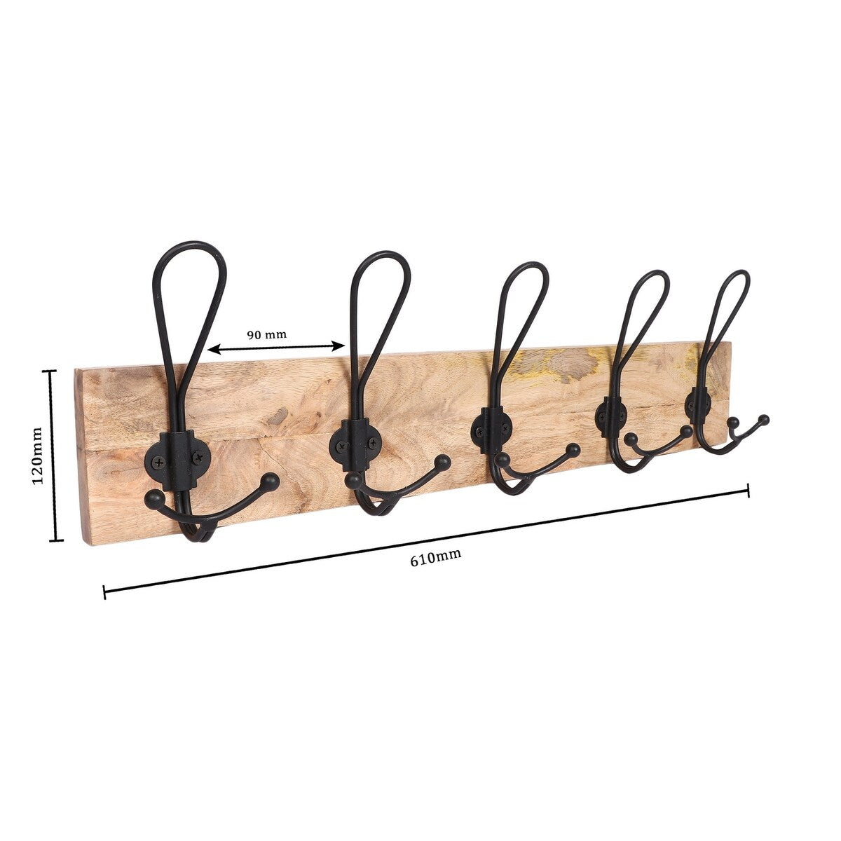Porch & Den Meeker Hard Wood Utility Wall Mounted Coat Rack