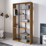 Decorotika Presto 68'' Tall Metal Wood Bookcase with 6-Tier Shelves