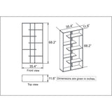 Decorotika Presto 68'' Tall Metal Wood Bookcase with 6-Tier Shelves