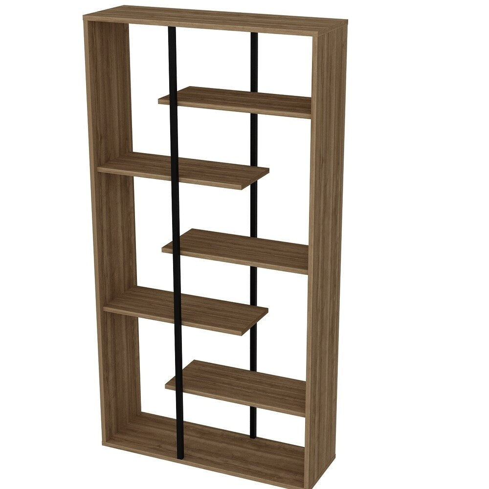 Decorotika Presto 68'' Tall Metal Wood Bookcase with 6-Tier Shelves