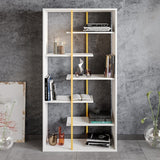 Decorotika Presto 68'' Tall Metal Wood Bookcase with 6-Tier Shelves