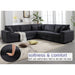 Deep Seat Corduroy Sectional Sofa, Oversized Modular Set