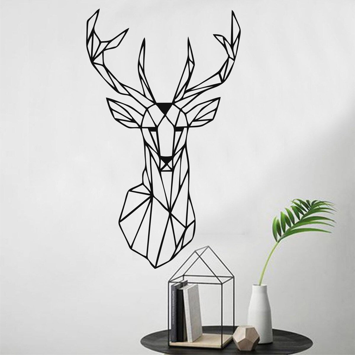 Deer Metal Wall Decor for Home and Outside - Wall-Mounted Geometric Wall Art Decor