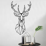 Deer Metal Wall Decor for Home and Outside - Wall-Mounted Geometric Wall Art Decor