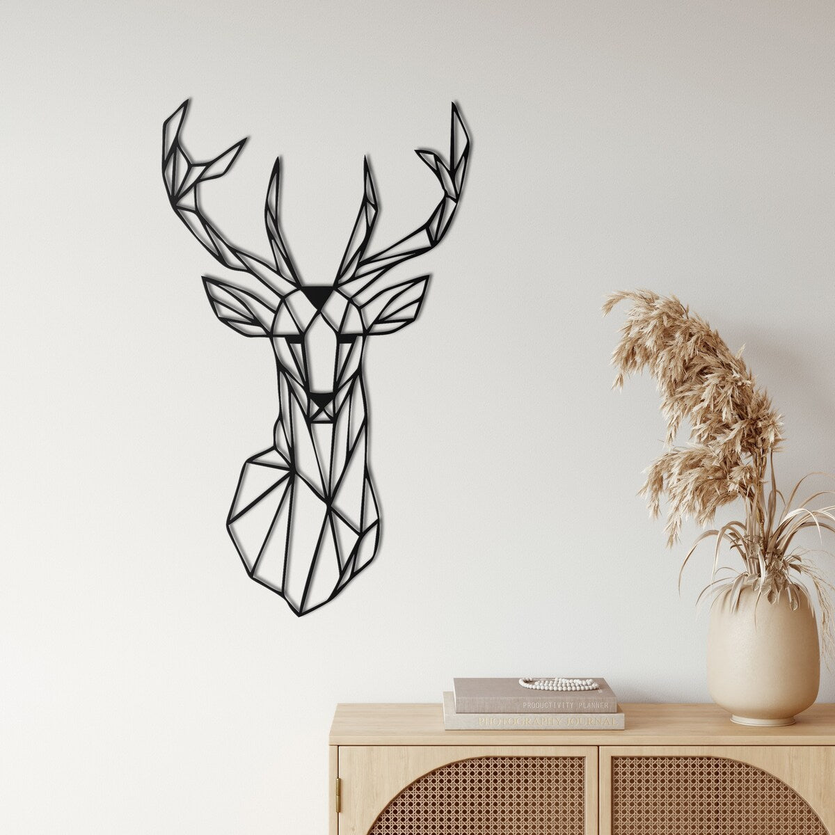 Deer Metal Wall Decor for Home and Outside - Wall-Mounted Geometric Wall Art Decor