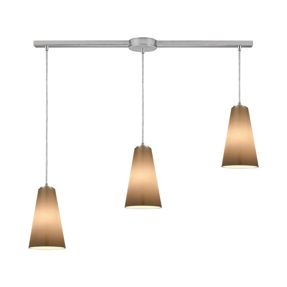 Deer Park Lane - Three Light Linear Mini Pendant Satin Nickel Finish