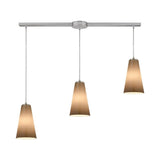 Deer Park Lane - Three Light Linear Mini Pendant Satin Nickel Finish