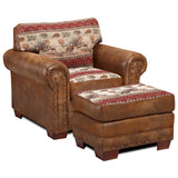 Deer Valley Lodge Brown Faux Leather 4-piece Sofa Set