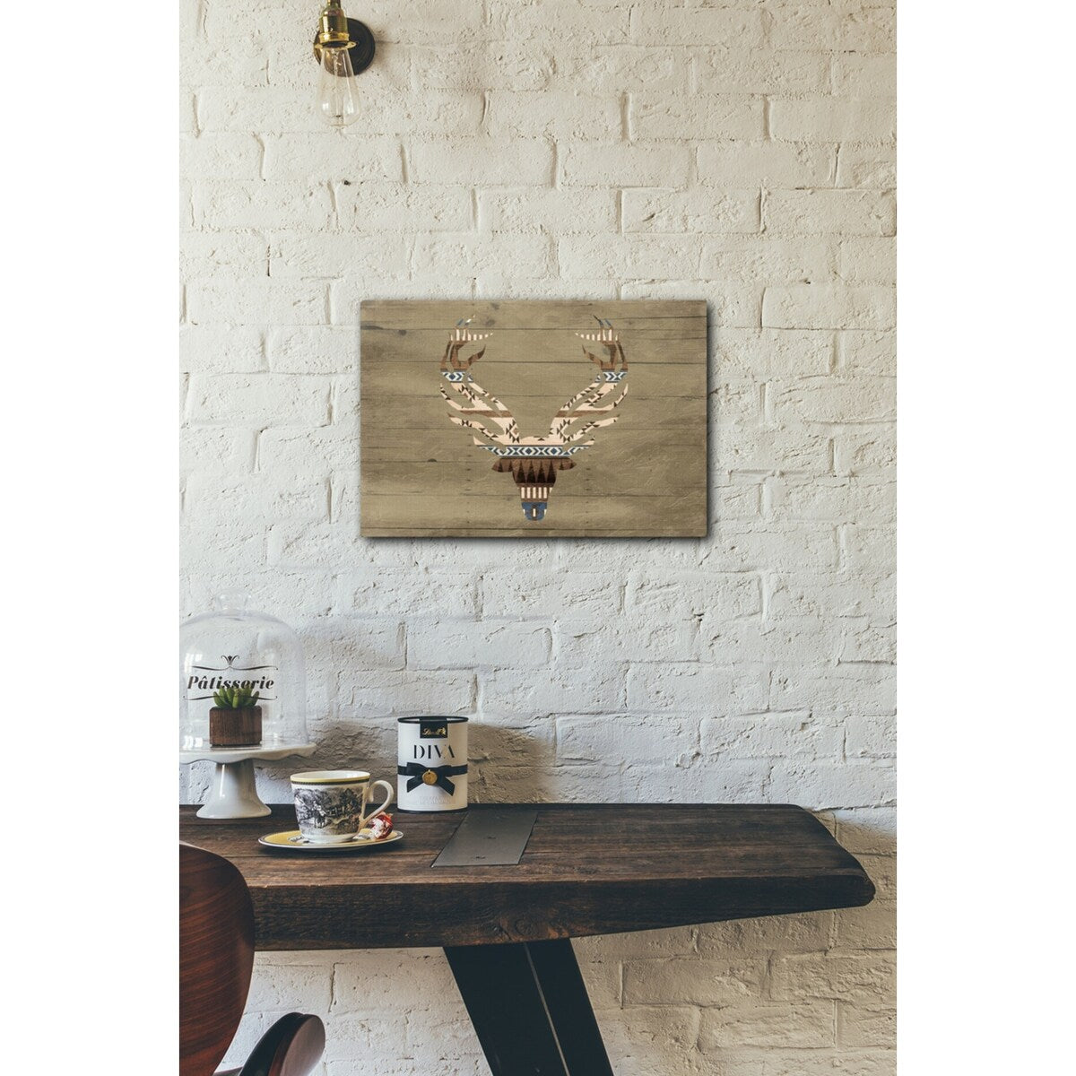 Deer on The Wall Mate 20x16 Gallery Wrapped Stretched Canvas