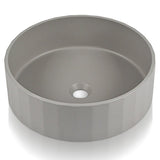 DeerValley 17" Bathroom Vessel Sink, Concrete Light Gray Vessel Sink, Round Above Counter Bathroom Sink