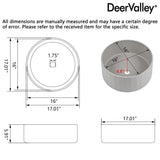 DeerValley 17" Bathroom Vessel Sink, Concrete Light Gray Vessel Sink, Round Above Counter Bathroom Sink