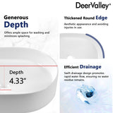 DeerValley 19" x 15'' White Ceramic Oval Vitreous China Vessel Bathroom Sink