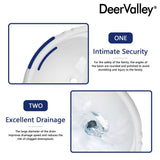 DeerValley 20" White Ceramic Corner Pedestal Sink with 3 Centerset Faucet Holes and Overflow